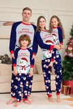Grijs Blauwe Sneeuwpop Print Kerst Familie Bijpassende Pyjama's