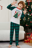 Groene Merry Christmas geruite print familie bijpassende pyjama set