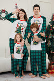 Groene Merry Christmas geruite print familie bijpassende pyjama set