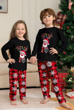 Zwart Rood Rendier Sneeuwvlok Print Kerst Familie Bijpassende Pyjama Set