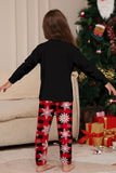 Zwart Rood Rendier Sneeuwvlok Print Kerst Familie Bijpassende Pyjama Set