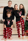 Zwart Rood Rendier Sneeuwvlok Print Kerst Familie Bijpassende Pyjama Set