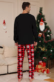 Zwart Rood Rendier Sneeuwvlok Print Kerst Familie Bijpassende Pyjama Set