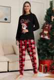 Zwart Rood Rendier Sneeuwvlok Print Kerst Familie Bijpassende Pyjama Set