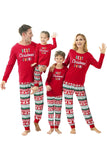 Rode Kerst Bedrukte Lange Mouw Bijpassende Familie Pyjama's