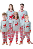 Grijze rode strepen Elk Print Kerstmis familie bijpassende pyjama Set