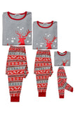 Grijze rode strepen Elk Print Kerstmis familie bijpassende pyjama Set