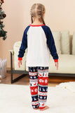 2-delige groene ronde hals kerstboom-bedrukte familie-pyjamasets