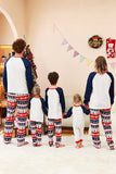 2-delige groene ronde hals kerstboom-bedrukte familie-pyjamasets