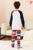 2-delige groene ronde hals kerstboom-bedrukte familie-pyjamasets