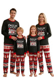Black Red Snowman Fair Isle patroon ronde hals Family pyjamasets