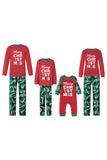 Groene en rode kerstprint familie-pyjamaset