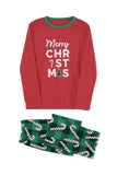 Groene en rode kerstprint familie-pyjamaset