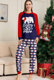 Marineblauwe langmouwen familie-pyjamaset met ronde hals