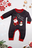 Donkergrijs kerstversierd familie-pyjamaset met lange mouwen