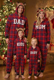 Red Grid lange mouwen geruite rendieren met capuchon gezin bijpassende pyjama's set