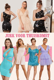 Tijdelijke uitverkoop voor korte thuiskomstjurk (1 stuk - Willekeurige stijl en kleur)