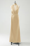 Peacock Sheath V-hals Backless Wedding Guest Dress met split