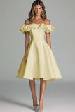 Wit Off The Shoulder A Line Trouwjurk Met Ruches