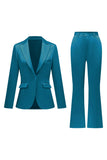 Grijs Roze Peak Revers Satijn Slim Fit Dames Pakken