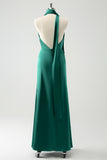 Peacock Sheath V-hals Backless Wedding Guest Dress met split