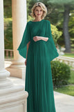 Geplooide Lila A Line Chiffon Moeder van de Bruid Jurk