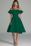 Wit Off The Shoulder A Line Trouwjurk Met Ruches