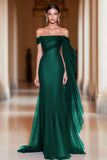 Cabernet Off The Shoulder Zeemeermin Tule Lange Militaire Bal Jurk
