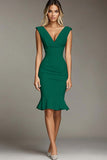 Witte V-hals Bodycon Korte Formele Jurk