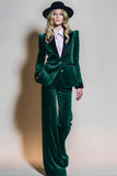 Bourgondië 2-delige fluwelen piek revers Single Breasted Prom Suits