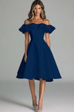 Wit Off The Shoulder A Line Trouwjurk Met Ruches