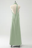 Peacock Sheath V-hals Backless Wedding Guest Dress met split