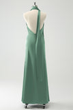 Peacock Sheath V-hals Backless Wedding Guest Dress met split