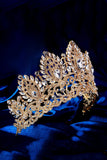 Luxe Crystal Prom Queen Pageant Golden Crown Tiara