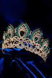 Luxe Crystal Prom Queen Pageant Golden Crown Tiara