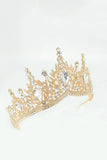 Gouden en Koninklijk Blauwe Kristallen Gala Koningin Kroning Tiara