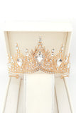 Gouden en Koninklijk Blauwe Kristallen Gala Koningin Kroning Tiara