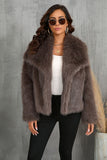 Pluizige zwarte revers faux fur winterjas