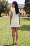 Gele rondhals bodycon homecomingjurk met 3D-bloemen