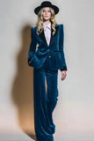 Bourgondië 2-delige fluwelen piek revers Single Breasted Prom Suits