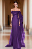 Cabernet Off The Shoulder Zeemeermin Tule Lange Militaire Bal Jurk