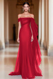 Cabernet Off The Shoulder Zeemeermin Tule Lange Militaire Bal Jurk