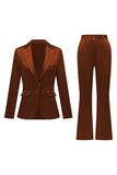 Grijs Roze Peak Revers Satijn Slim Fit Dames Pakken