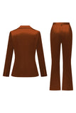 Grijs Roze Peak Revers Satijn Slim Fit Dames Pakken