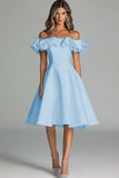 Wit Off The Shoulder A Line Trouwjurk Met Ruches