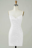 Pailletten Bodycon Kleine Witte Jurk