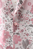 Roze sjaal revers jacquard één knop heren prom blazer