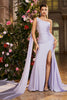 Afbeelding in Gallery-weergave laden, Zeemeermin Lila One Shoulder Beaded Long Prom Dress met split