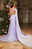 Afbeelding in Gallery-weergave laden, Zeemeermin Lila One Shoulder Beaded Long Prom Dress met split