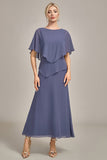 Schede Stormy Chiffon Boat Neck Long Choir Dress